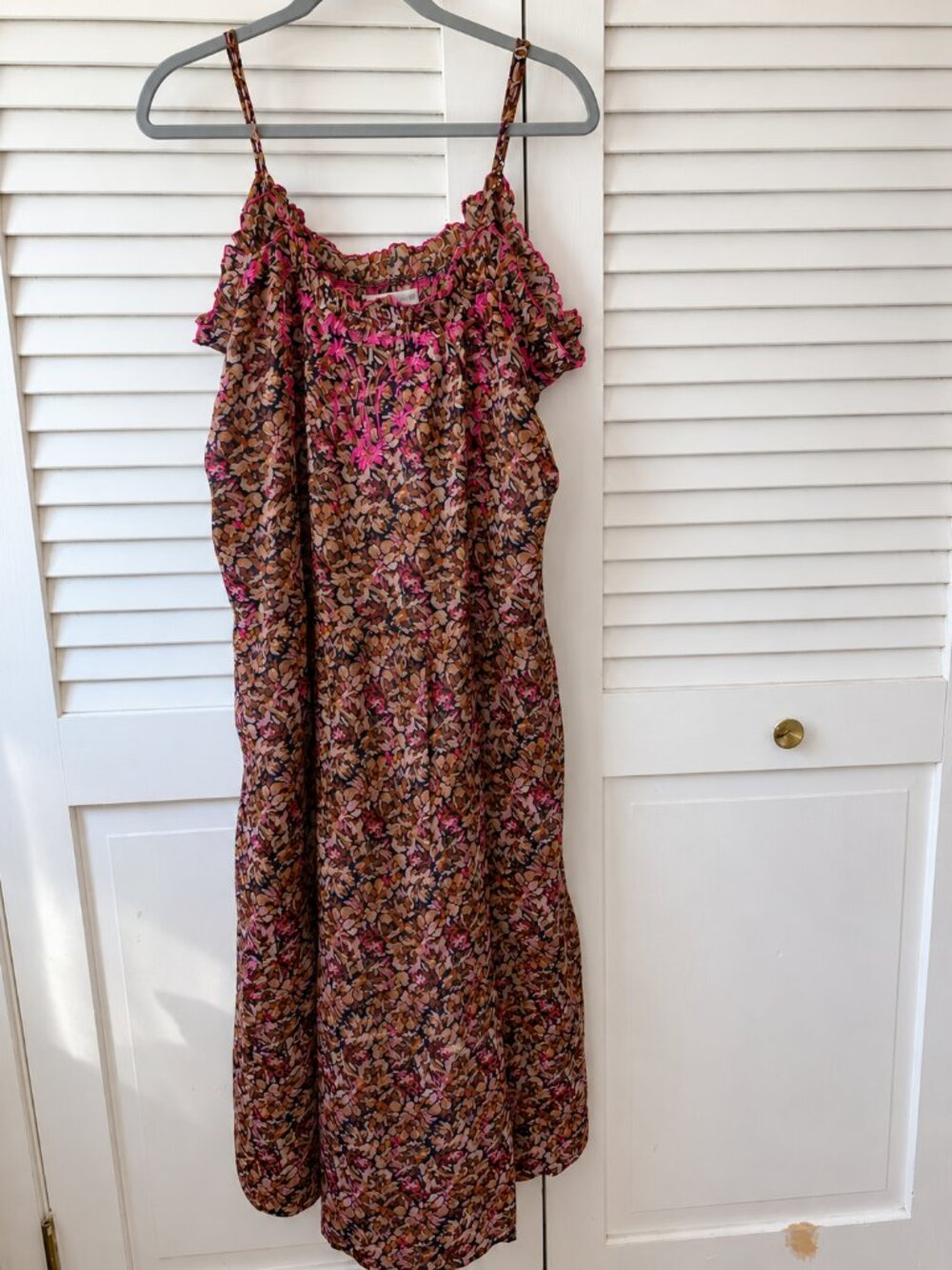 NWT Natural Life Harley Midi Dress XL Floral Embroidered Pockets Rayon - Picture 2 of 7
